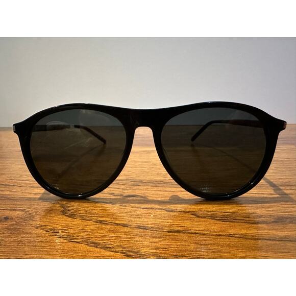 Saint Laurent SL667 Men's Thin Acetate 56MM Pilot Sunglasses Black NWOB - Picture 1 of 10
